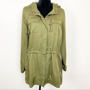 Eileen Fischer Jacket Green Soft Hooded Coat
